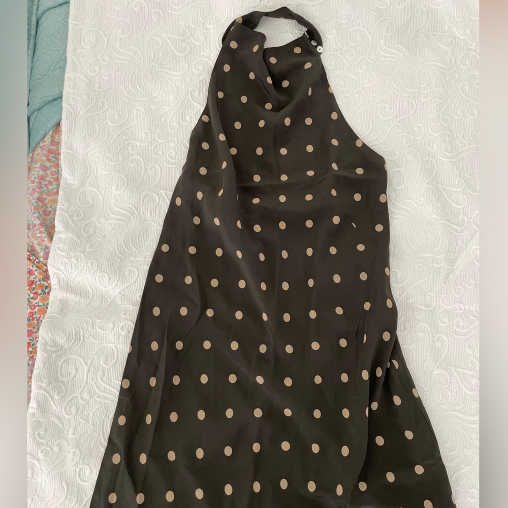 Pretty Woman dress! Banana Republic silk brown and tan polka dot dress. Size 12